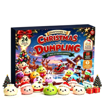 Calendrier de l'Avent 2026 : Jouets Squishy en Forme de Boulettes de Noël – Boîte Mystère Compte à Rebours 24 Jours – Ensemble de Squishies Mochi pour Enfants – Cadeau de Noël