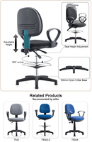 Chaise de conférence ergonomique à dossier en maille avec accoudoirs fixes, pivotante, pour salle de réunion, prix abordable
