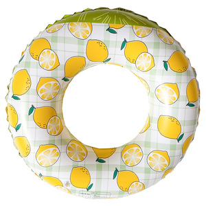 Anillo de natación inflable con forma de limón de KELUKEYA para niños, para uso en piscinas y parques acuáticos, flotador de PVC grueso con diseño de sandía - Product Image 5