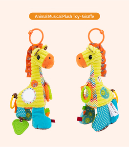 Jouets en peluche Jollybaby, hochets suspendus, animaux (<span class=keywords><strong>lion</strong></span>, éléphant, zèbre, cheval), jouet musical pour poussette et siège auto, rembourrage en coton PP - Product Image 4