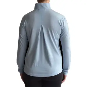 High Neck Long Sleeve Polo Shirt Quarter Zip Up Hoodie Custom Logo Plain Dyed Slim Fit Fashion Golf Pullover Hoody For Women