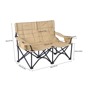 Modern Iron Metal Double <b>Moon</b> Folding <b>Chair</b> with Backrest Portable Outdoor Leisure Sofa for Garden Use Wholesale for <b>Camp</b> Patio - Product Image 6