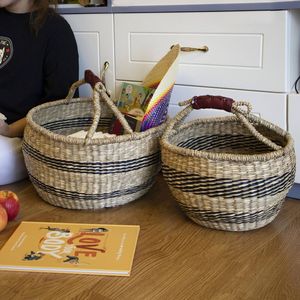 <b>Large</b> Capacity Handwoven Natural Seagrass <b>Basket</b> For Clothes Storage Organizer Eco Friendly Wholesale Vietnam Factory - Product Image 2