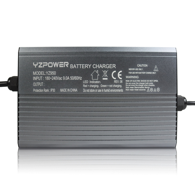 YZPOWER Lifepo4 Lithium Battery Charger 29.2V 25A 8S 24V Electric Tool AC Short Circuit Protection OVERCURRENT Overvoltage