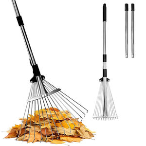 Verstelbare Metalen Blad Hark Lange Steel Tuin Harken Voor Gazons Zware Bladeren Tuin Voor Tuinieren Rv <span class=keywords><strong>Camping</strong></span> - Product Image 1