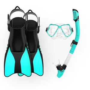 Professional Large Frame Adult Diving Mask Full Dry Scuba Snorkel Set With Short Diving Flipper