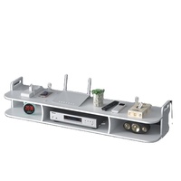 Étagère murale à 2 niveaux pour décodeur, support sans perçage pour routeur/Wi-Fi, support de rangement pour projecteur, panneau composite bois-plastique