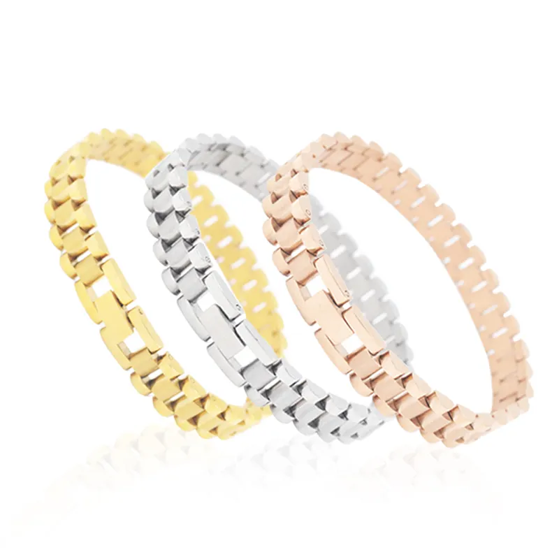 Fashion hiphop 18k gold Stainless Steel Link Chain Jewelry Bracelet for men and women