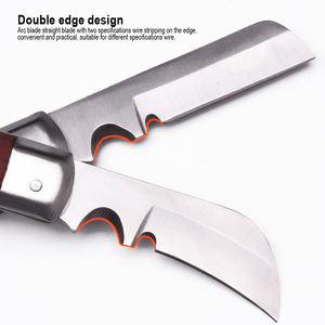 صلابة سكاكين المطبخ المهنية مقبض خشبي منحني شفرة قابلة للطي سكين كهربائي - Product Image 3