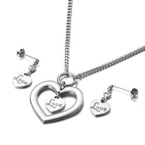 Plaqué or amour coeur forme 316l en acier inoxydable <span class=keywords><strong>bijoux</strong></span> ensembles de <span class=keywords><strong>bijoux</strong></span> - Product Image 2