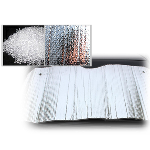 Pare-soleil automatique pliable pour pare-brise de voiture, double couleur argentée, en bulle PE - Product Image 3
