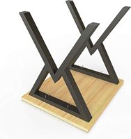 Base de chaise en métal noir moderne en fonte avec pieds coniques pour chaise de salle à manger - Vente en gros