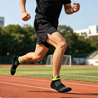 Chaussettes de sport personnalisées en gros avec logo, anti-humidité, coupe basse, avec languette, pour la course, le cyclisme et l'entraînement