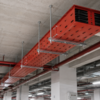 Plateau à câbles ventilé/perforé en acier au carbone, peint, anti-corrosion, facile à installer, personnalisable, capacité de 32 câbles, capacité de charge de 200 kg