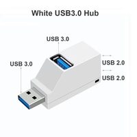 Mini Hub USB Portátil 5G de Alta Velocidad, Adaptador USB 3.0 con Estación de Acoplamiento de 3 Puertos para Dispositivos USB de Laptop/Escritorio, en Stock