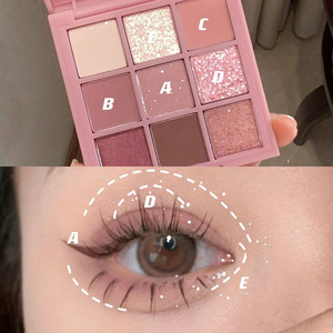 MUGE <span class=keywords><strong>LEEN</strong></span> พาเลทอายแชโดว์เนื้อแมท 9 สี โทนสีชมพูโรสสโมคกี้พีช - Product Image 2