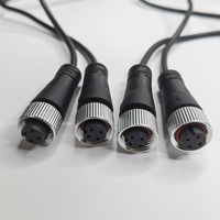 Conector M12 Personalizado OEM ODM, 4 Pines, Código A, Hembra, Cable de Aviación a Prueba de Agua, Arnés de Cables de Extensión para Vehículos