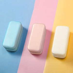 Custom Logo Jewelry <b>Gift</b> Leather Bag Travel Jewelry Case for <b>Earring</b> Ring Necklace Travel Carrying Organizer Jewellery Case - Product Image 4