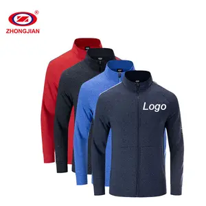 Jaqueta de tecido malha com impressão de logotipo, casaco unissex esportivo, slim, regular, de comprimento do casual, poliéster/nylon