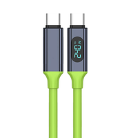 Nuevo Cable de Carga Rápida USB C de Silicona con Pantalla Inteligente PD de 240 W y Chip E-MARK, Velocidad de Transferencia de Datos de 480 Mbps, 2025