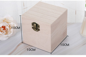 Caja de Madera Natural de Paulownia, Caja Cuadrada de Madera con Tapa, Almacenamiento Abierto, Embalaje de Regalo - Product Image 6