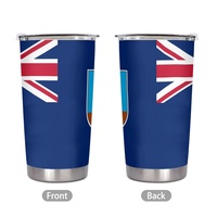 Gobelet isotherme en acier inoxydable de 20 oz personnalisé avec le drapeau national de Montserrat pour les voyages en ville, les excursions en voiture, le camping en plein air et les pique-niques
