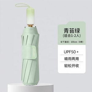 ร่มพับกันแดดสีไล่ระดับสีแบบพกพาสำหรับผู้หญิงเคลือบสีดำป้องกันรังสียูวีขนาดใหญ่พิเศษเสริมความแข็งแรงกึ่งอัตโนมัติ - Product Image 3