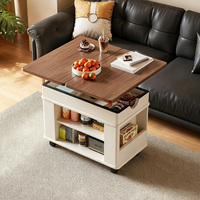 Table d'appoint multifonctionnelle à hauteur réglable avec plateau extensible, armoire de rangement mobile à roulettes pour salon