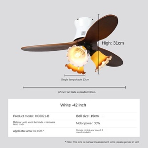Ventilador de Techo Moderno y Simple con Control Remoto, Control Mecánico, USB y Alimentación a Gas para Uso Doméstico - Product Image 1