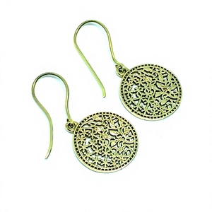 Women's Gold Color Brass Dangle <b>Earrings</b> Younger Girls' <b>Fashion</b> Drop <b>Earrings</b> with Dangling Design - Product Image 2