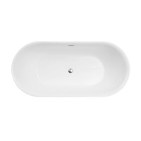 Baignoire ovale autoportante en acrylique, style minimaliste moderne, pour salle de bain moderne