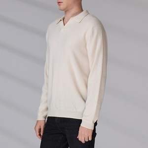 Pull en tricot personnalisé OEM ODM, col en V, 100% cachemire, chemises polo pour hommes - Product Image 3