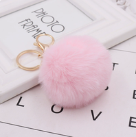 Porte-clés Pompon en Fausse Fourrure de Lapin Rex, Peluche Tendance pour Femme, Breloque de Sac, Ornement, Accessoires de Bijouterie – Vente en Gros