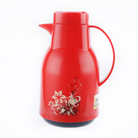 Recharge en verre rouge écologique de 1,0 L PP extérieur double paroi isolation sous vide thé thermos sous vide flacon cafetière
