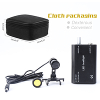 Phare chirurgical filaire 5W avec clip de filtre jaune sur loupe dentaire lampe frontale dentaire