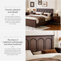 Modernes Roman-Holiday-Stil FSA Roteiche Neuseeland-Kiefer Massivholz Bogenförmiges Bettgestell Doppelbett Softbett