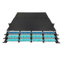 Panneau de brassage fibre optique MPO 1U 19 pouces 144 ports, panneau de brassage MPO 144 cœurs LC