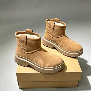 Women <b>Suede</b> Winter Ankle Snow <b>Boots</b> Thick Platform Sole Fleece Lined Warm Short Booties Casual <b>Ladies</b> Winter Footwear Wholesale - Product Image 1