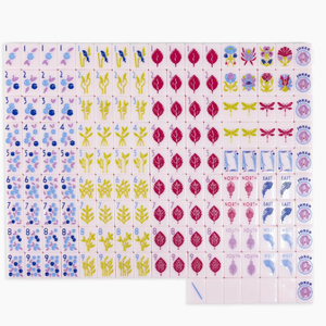 Halo Botanical Paris Pink Ensemble de <span class=keywords><strong>Mahjong</strong></span> Américain de Luxe en Acrylique à Couche Unique avec Supports, pour Soirées de Jeu en Famille, Achat en Gros, Logo Personnalisé - Product Image 1