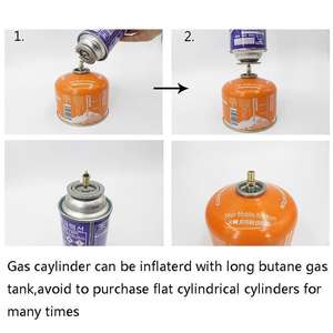 Adaptateur de valve pour mini-bouteille de gaz Jeebel en cuivre pour réchaud d'extérieur, accessoire de camping léger, couleur laiton - Product Image 3