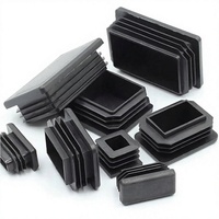 Embout coulissant carré en plastique noir pour tubes carrés, bouchons en polyéthylène pour tubes carrés, embouts de finition pour tubes de meubles, embouts pour pieds de chaise
