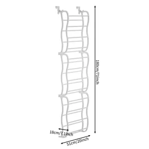 Scarpiera Over-The-Door a 12 livelli armadio da appendere a parete a 12 strati supporto portaoggetti per Organizer per scarpe bianche per 36 paia di scarpe