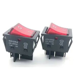 Kcd1-104 Right Angle Rocker Dpst On-off 2 Position Rocker Switch 15*21 Mm Red Panel