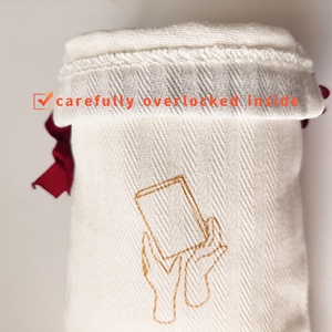 Custom Logo Small Canvas Dust Bag Herringbone Cotton Purse for <b>Jewelry</b> for <b>Packaging</b> and Gift Giving - Product Image 2
