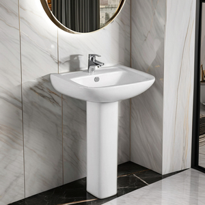 Lavabo y pedestal <span class=keywords><strong>Promenade</strong></span> con centros de 8 pulgadas, Blanco algodón, cuenco hondo - Product Image 2