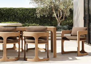 Fauteuil <span class=keywords><strong>en</strong></span> teck patiné Cassale, design moderne et élégant, pour patio et jardin, inspiré des Sassanides - Product Image 4