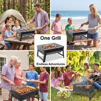Barbecue portable pliable au charbon de bois pour la cuisson en plein air