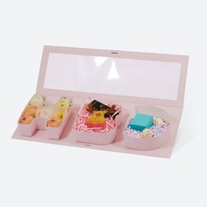 Ensemble de boîtes cadeaux pliantes de luxe personnalisées avec fenêtre transparente pour les boîtes de cadeaux de mariage et d'anniversaire - Product Image 3