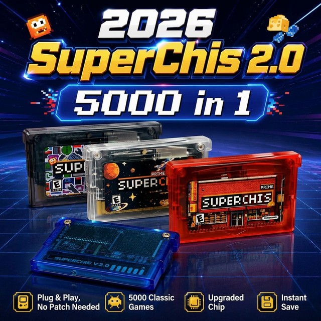 Flash Cartridge SuperChis PRIME Game Memory Card nor Flash Plug Supported 5000+ Games for GBA/GBA SP/GBM/NDS