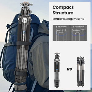 Trípode de Fibra de Carbono WEYLLAN GX9, Trípode Resistente, Trípode Profesional para Cámara, Monopié con Tubo de 40 mm para Lentes Teleobjetivo, Carga de 40 kg, L97 - Product Image 4